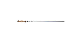 Шампур с деревянной ручкой из нержавеющей стали 700/14/2,5 мм